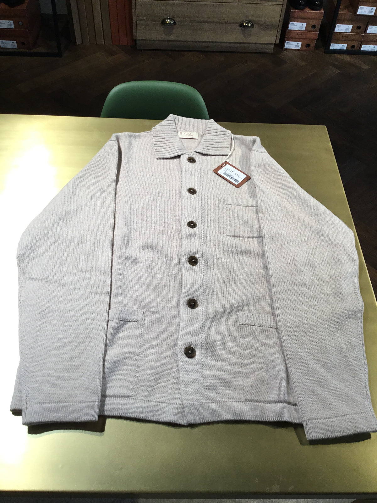 Strickjacke FLY3 Dunkelblau / Beige