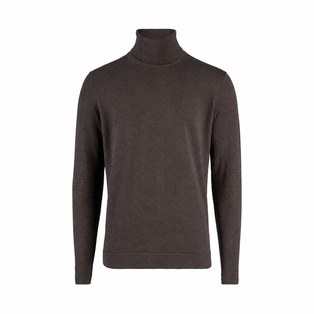 Phil Petter Rollkragen-Pullover Coffee Merinostretch aus Merinowolle mit Stretchanteil