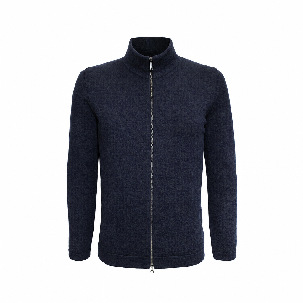 Phil Petter Zippjacke Schwarz aus Merinowolle mit Stretchanteil